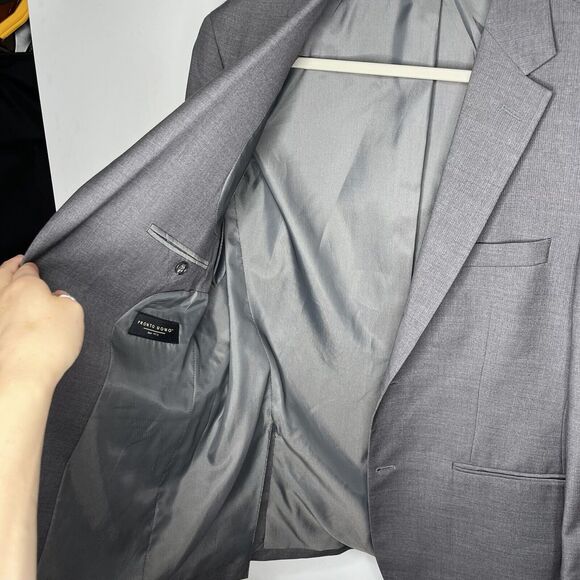 Pronto Uomo Blazer Mens 40 Reg Gray Suit Jacket Sport Coat Two Button - Picture 7 of 10